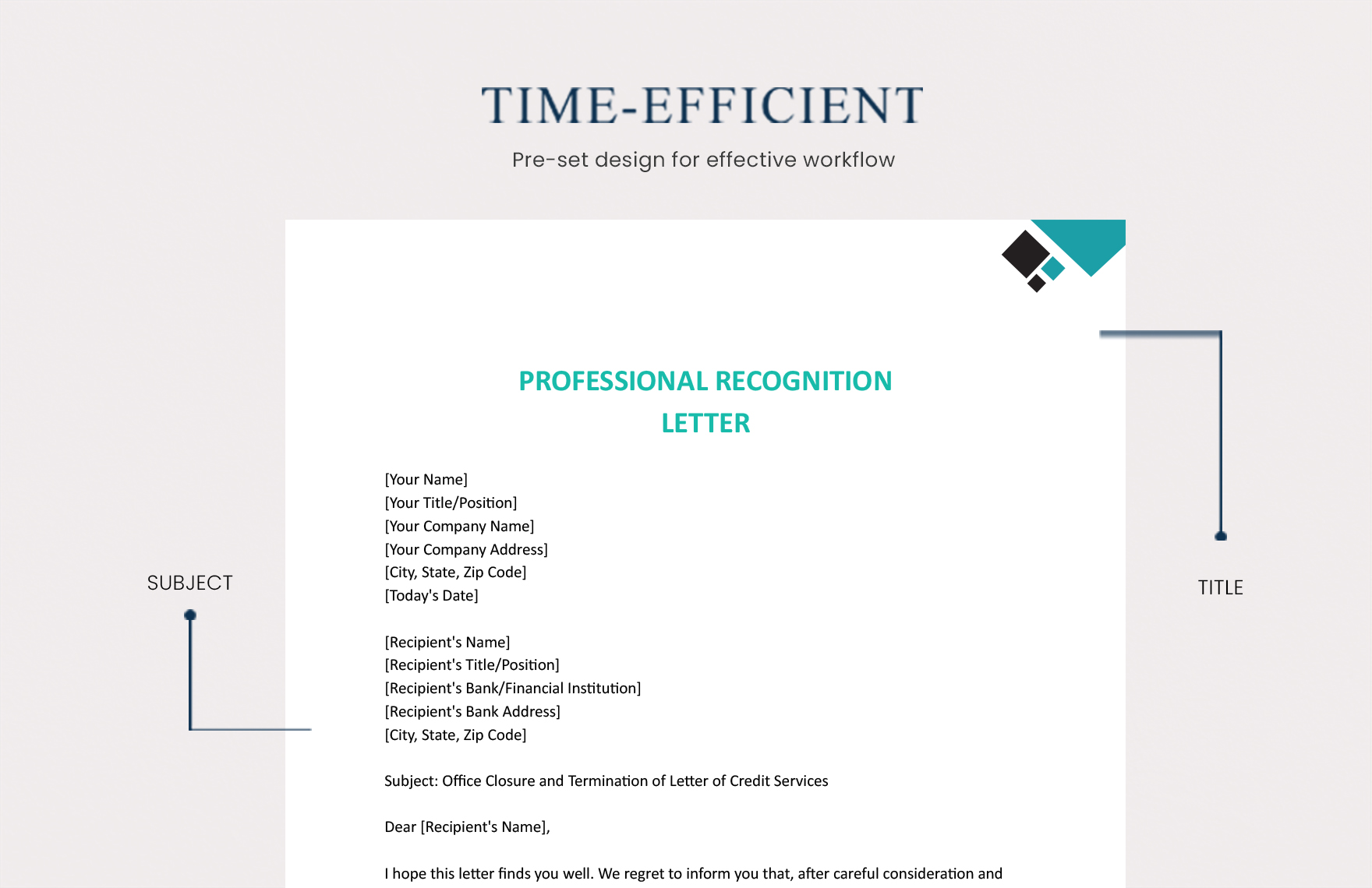 Professional Recognition Letter