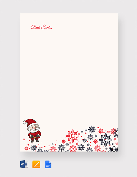 free santa stationery templates for google docs