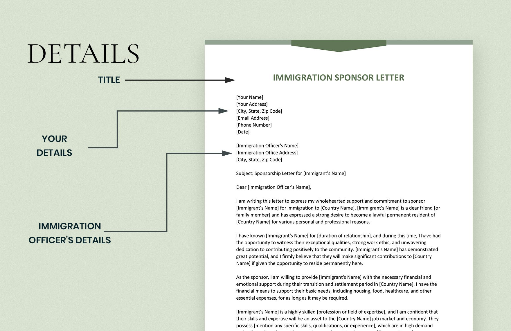 Immigration Sponsor Letter