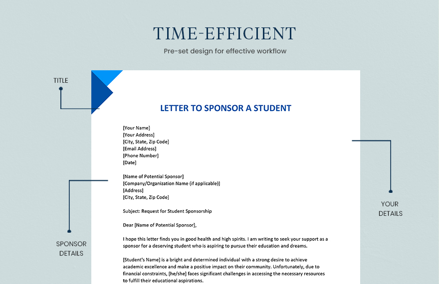 Letter to Sponsor a Student