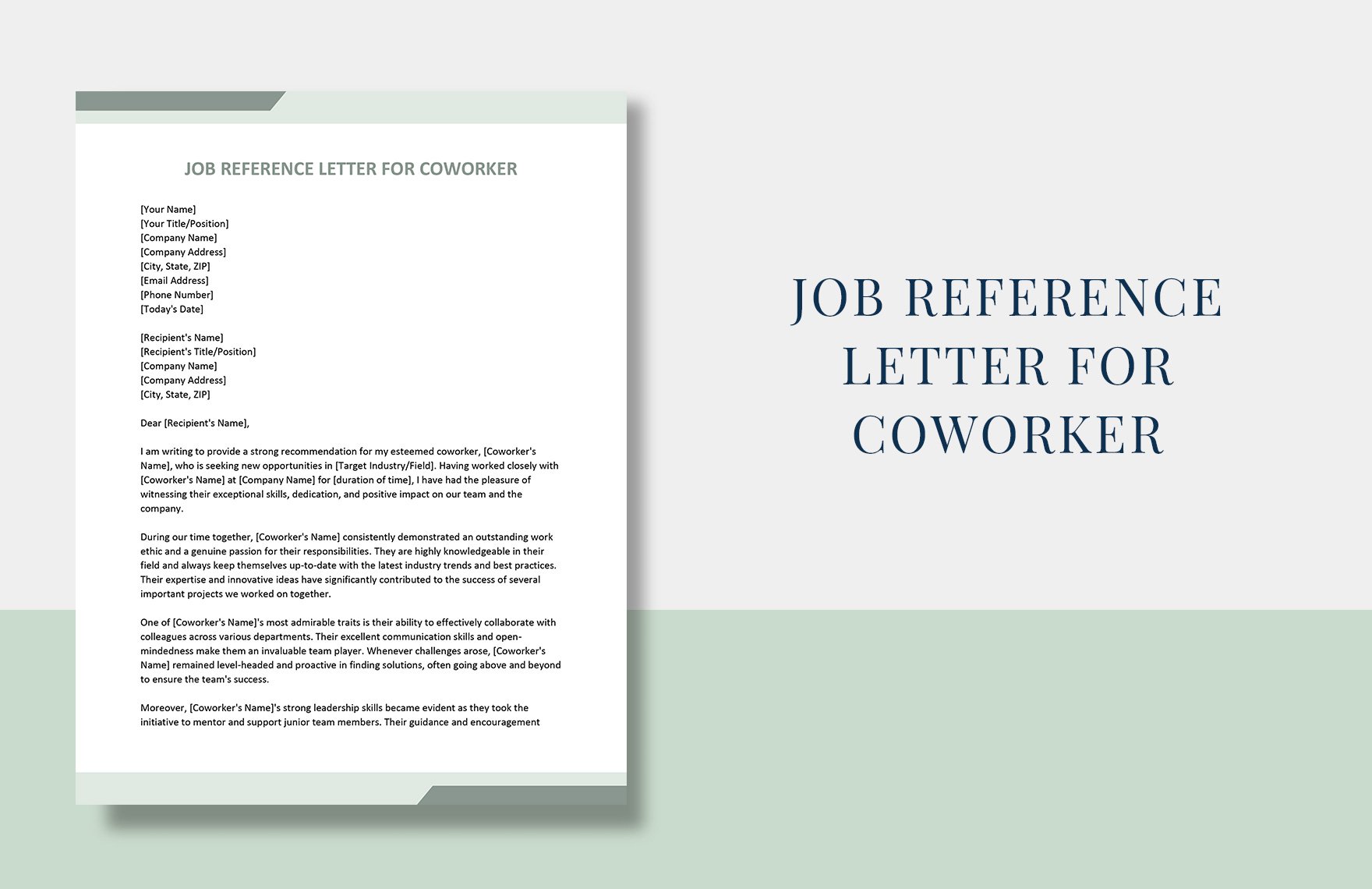 Job Reference Letter for Coworker