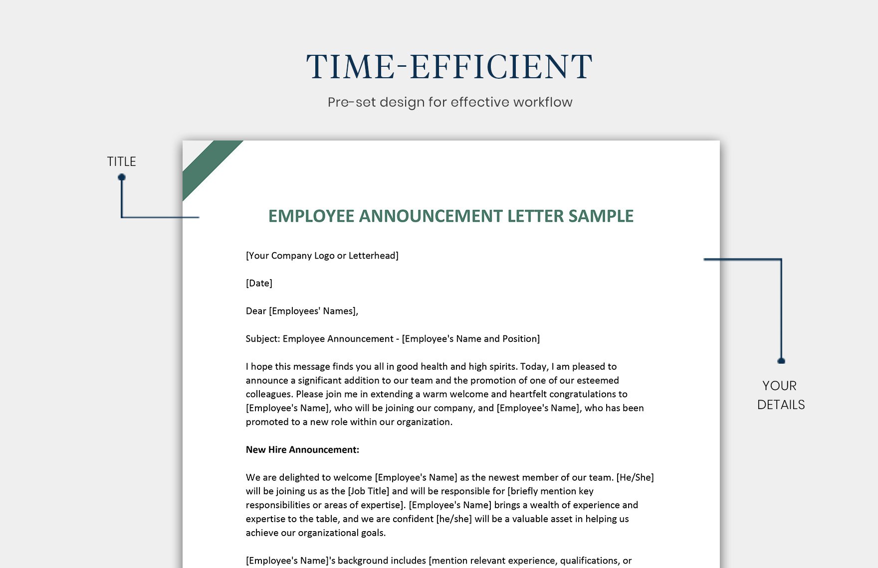 Employee Announcement Letter Sample