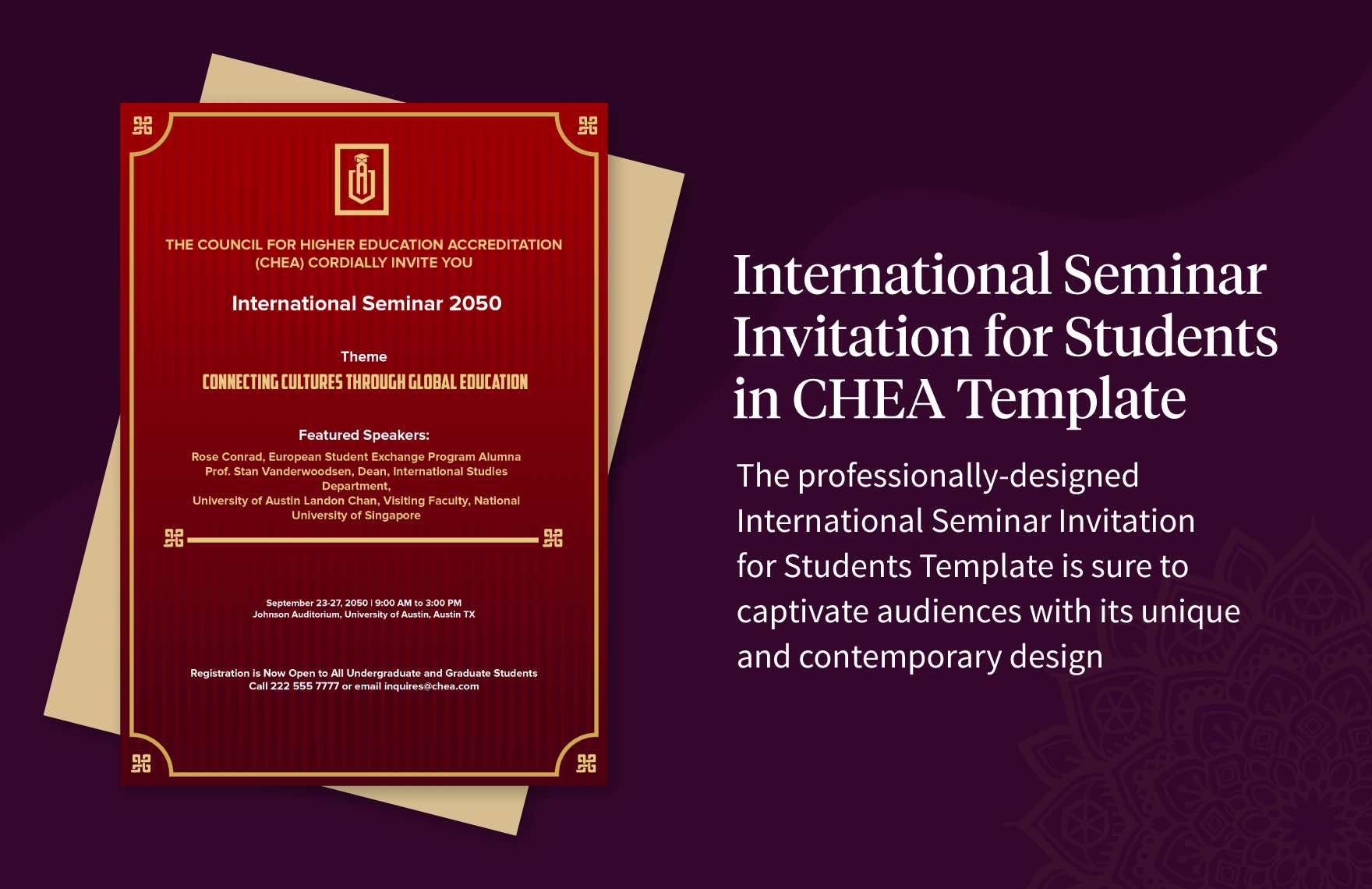 International Seminar Invitation for Students in CHEA Template