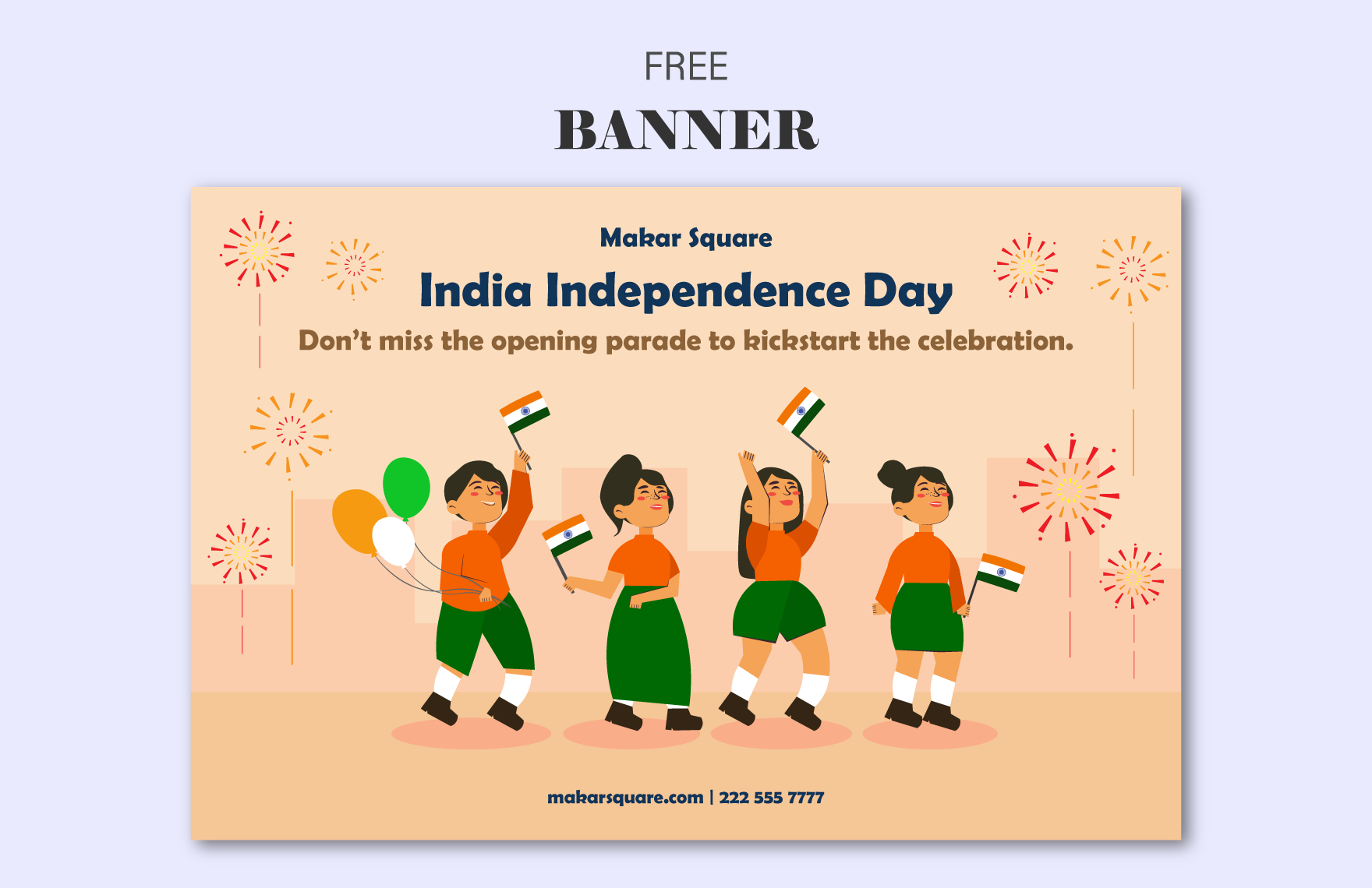 India Independence Day Banner Template in PDF, Illustrator, SVG, JPG