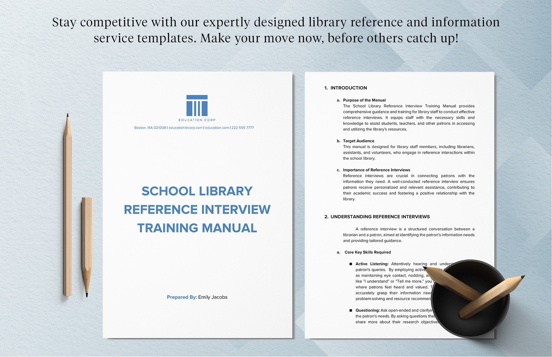 School Library Reference Interview Training Manual Template