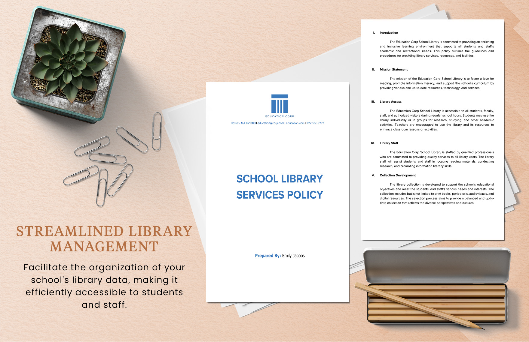 School Library Services Policy Template