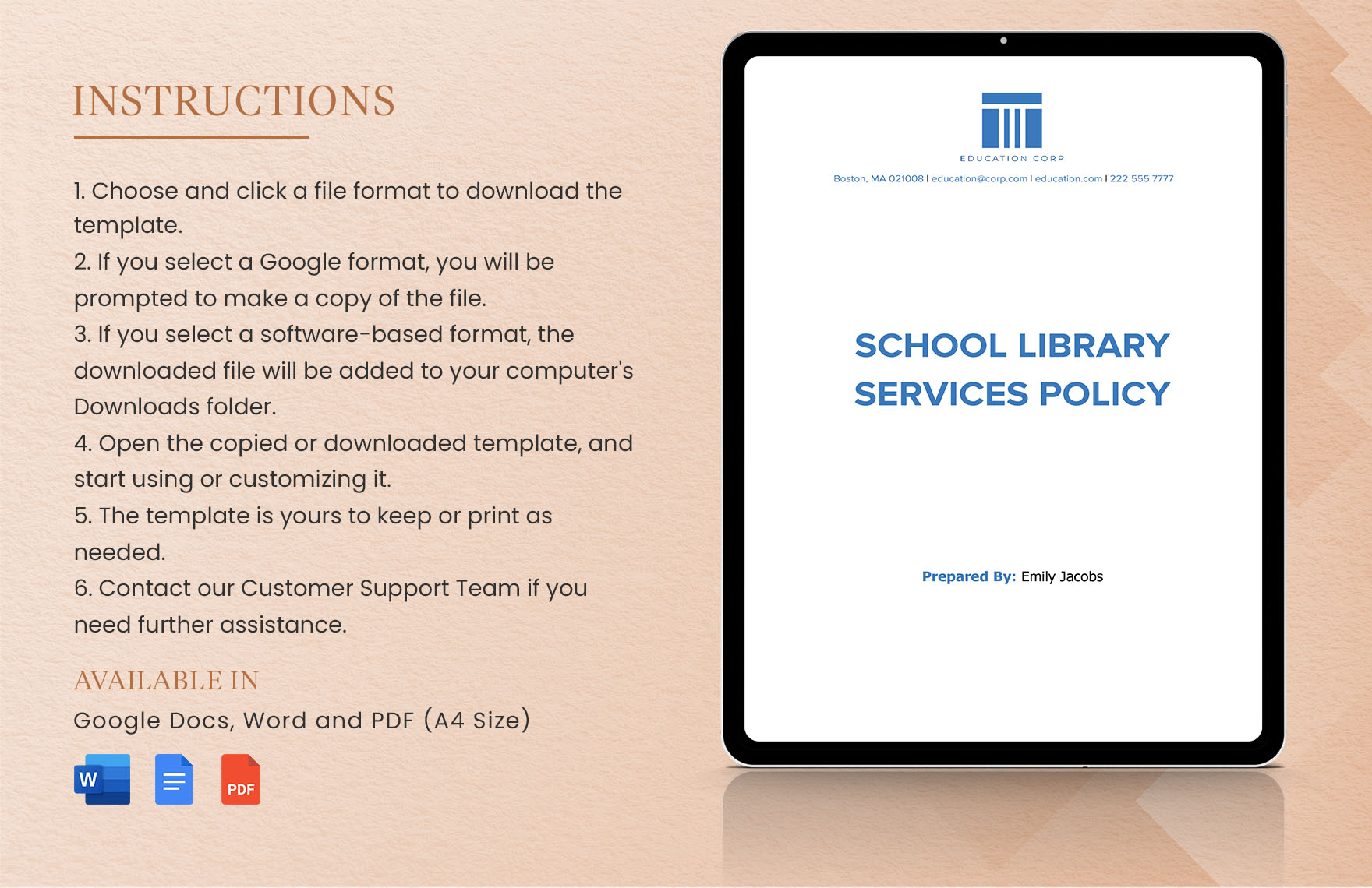 School Library Services Policy Template