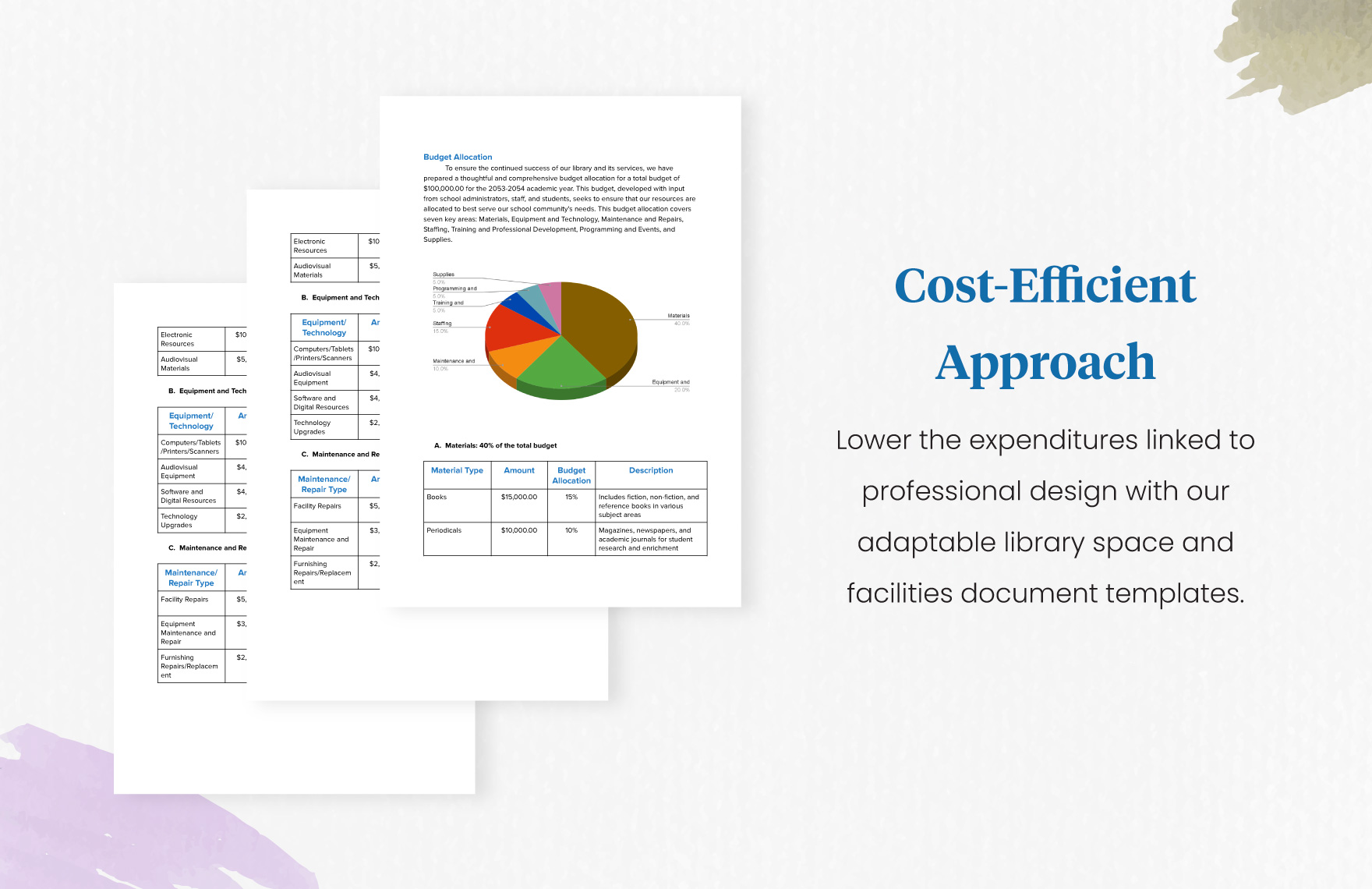 School Library Facilities Budget Template