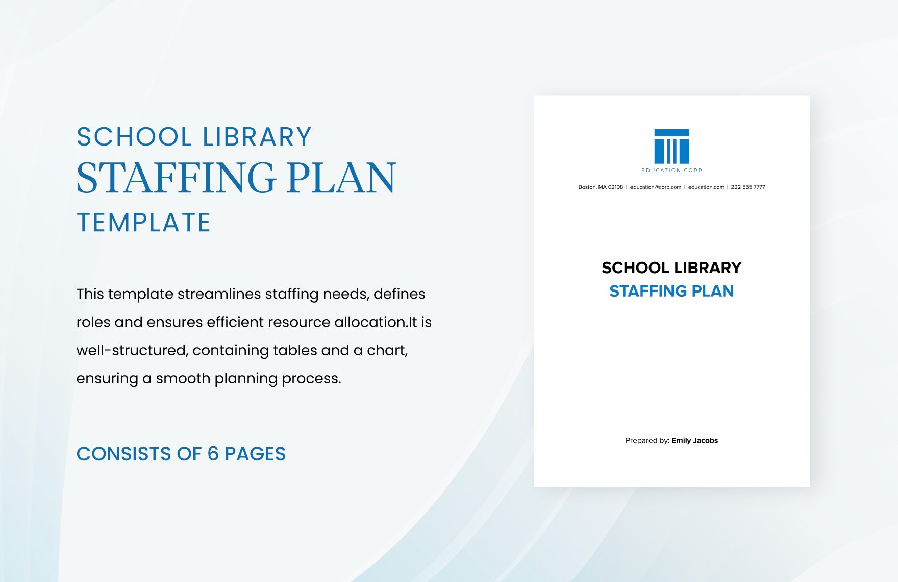 School Library Staffing Plan Template