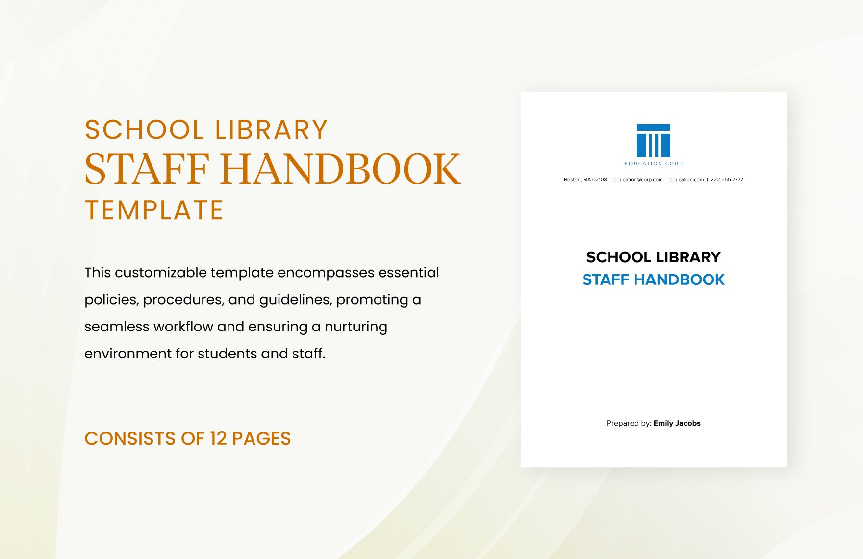 School Library Staff Handbook Template