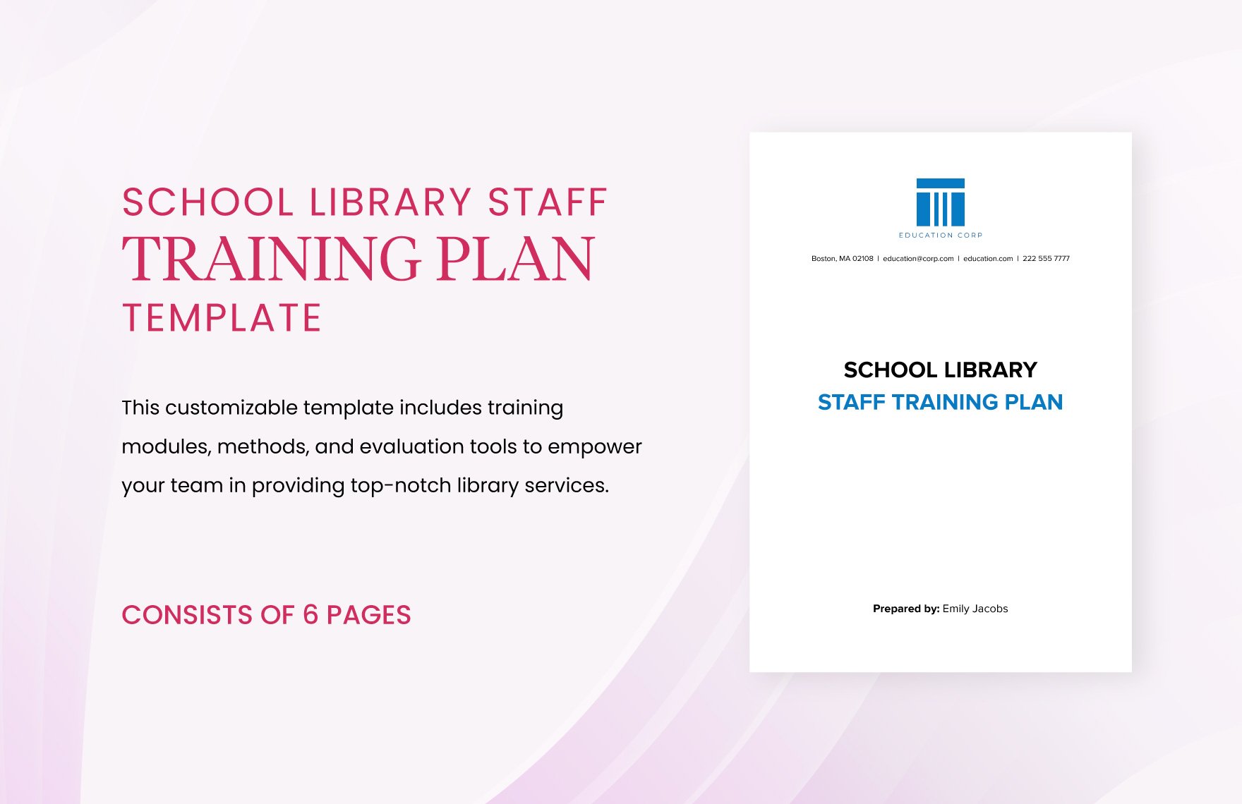 School Library Staff Training Plan Template