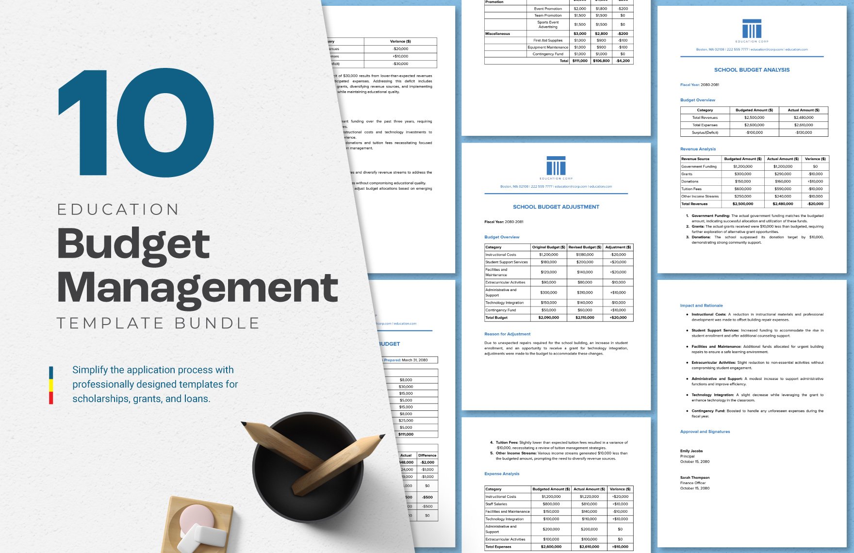 10 Education Budget Management Template Bundle