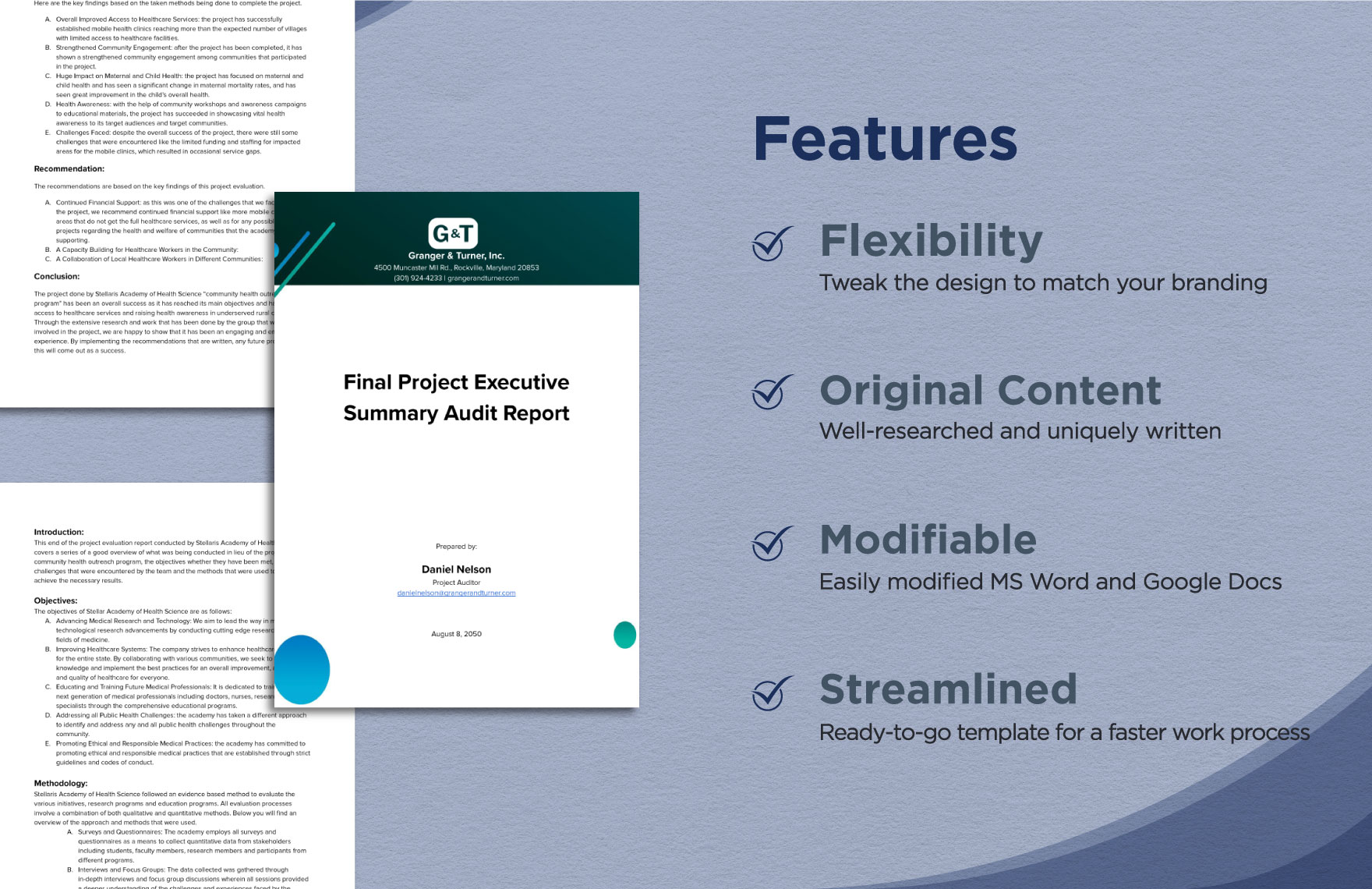 Final Project Executive Summary Audit Report Template