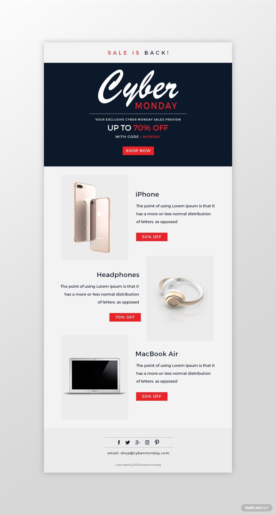 Cyber Monday Email Template
