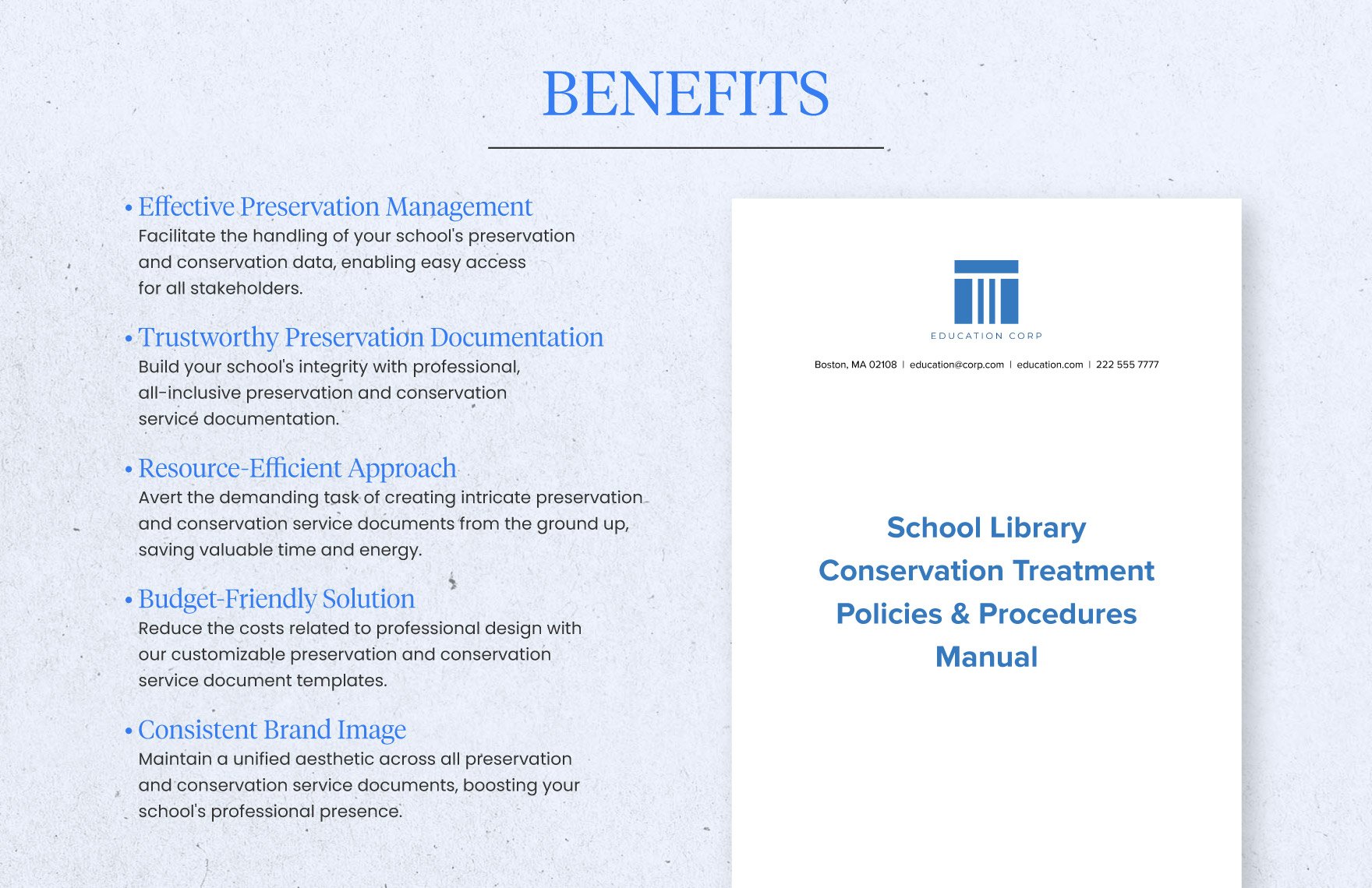 School Library Conservation Treatment Policies and Procedures Manual Template