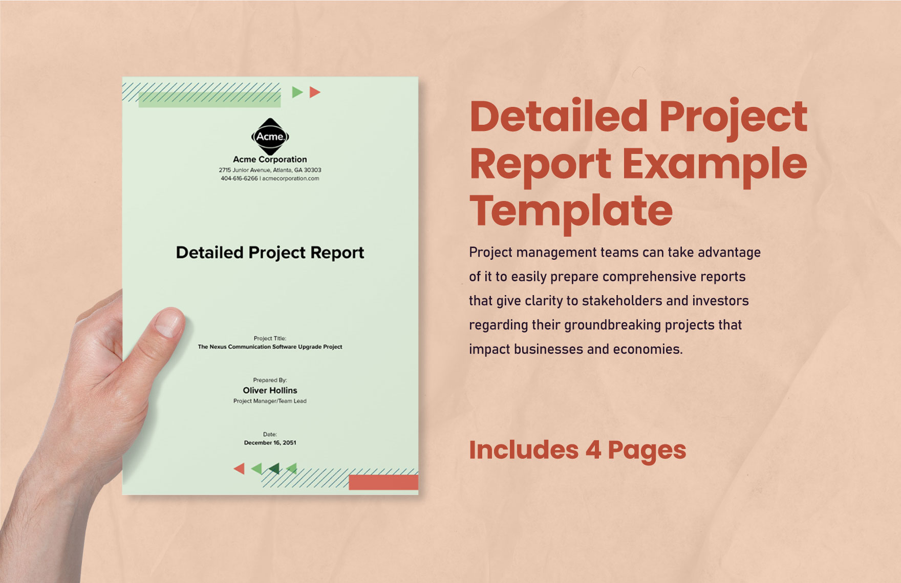 Detailed Project Report Example Template in PDF, Word - Download | Template.net