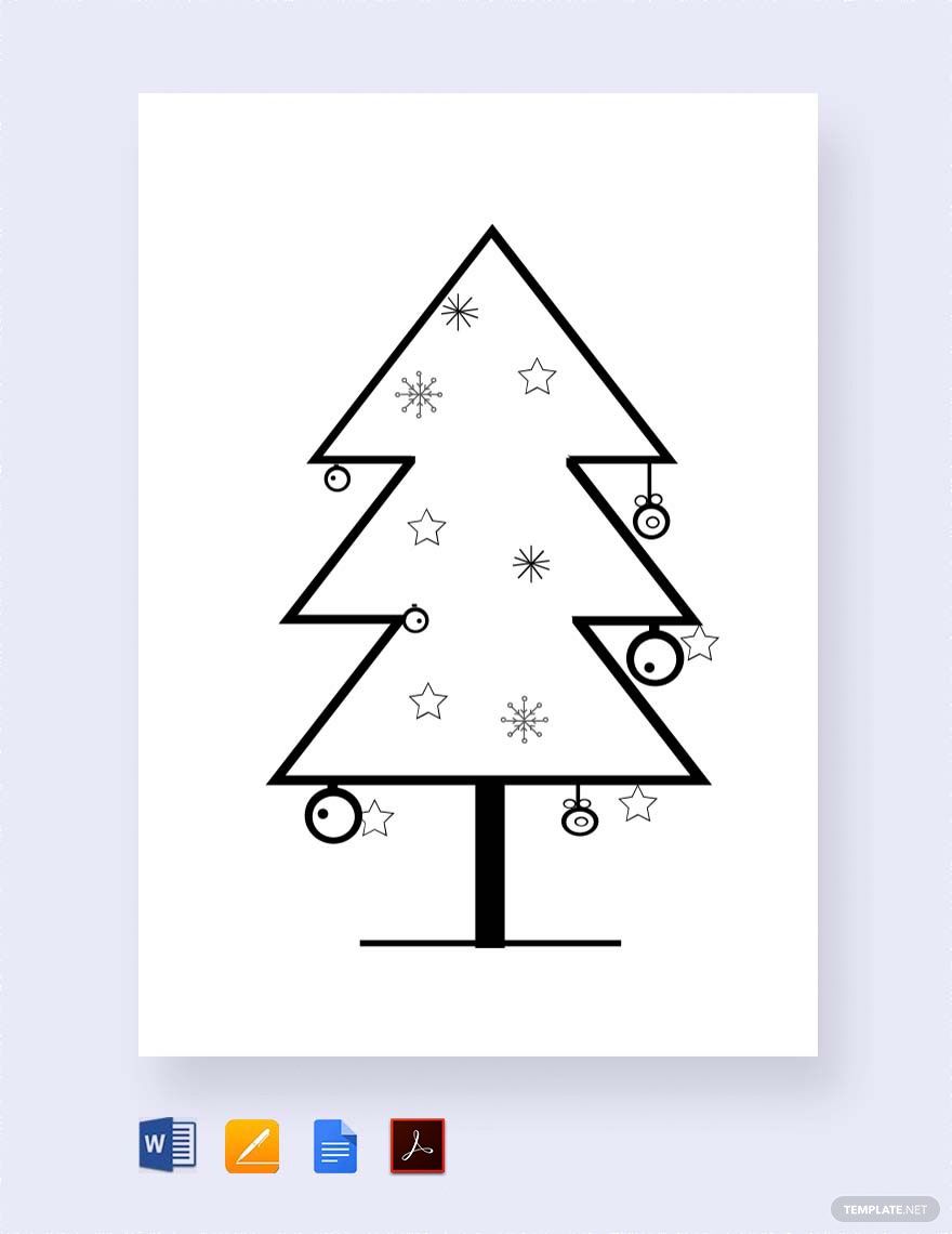 Bare Christmas Tree Template for School