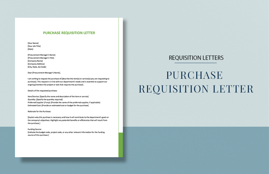 Free Purchase Requisition Letter