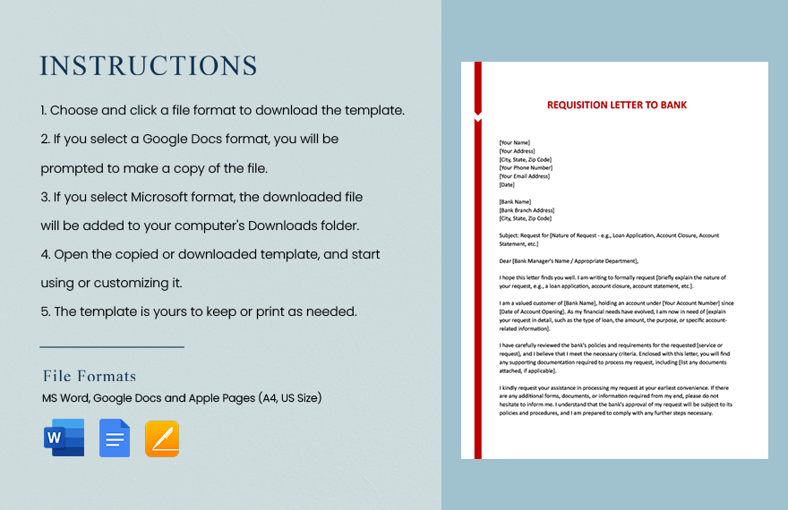 Requisition Letter To Bank