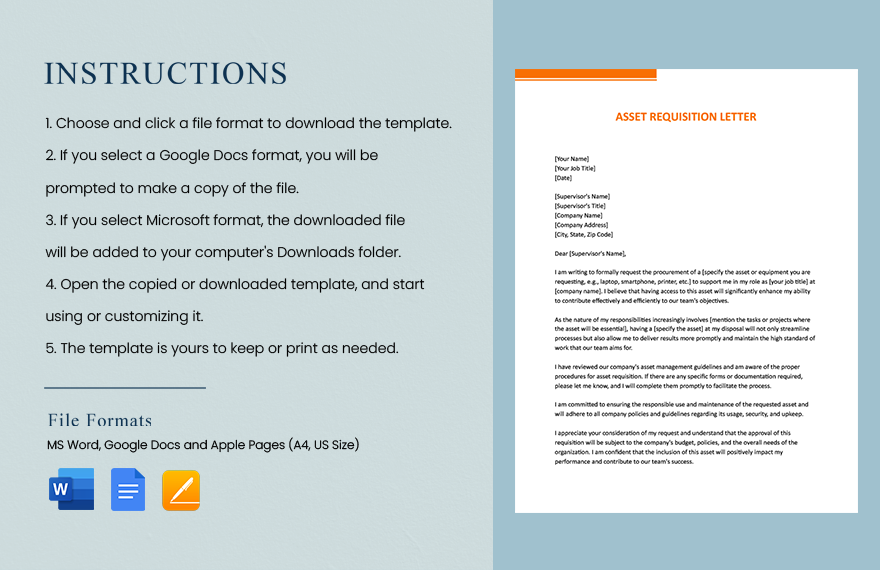 Asset Requisition Letter