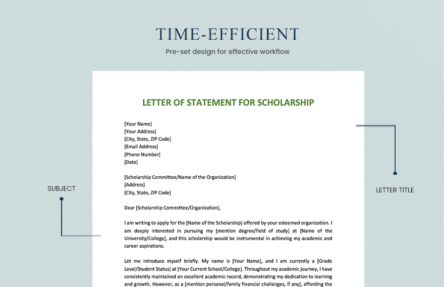 Letter Of Statement For Scholarship