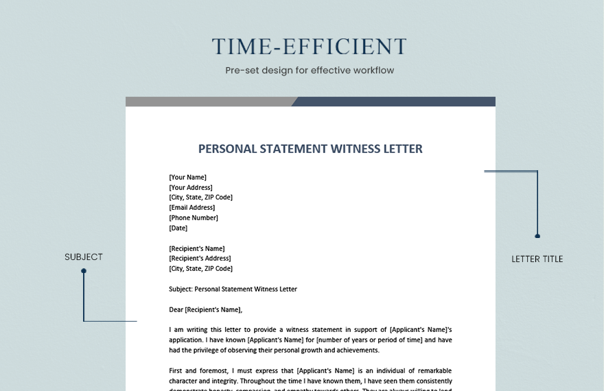 Personal Statement Witness Letter