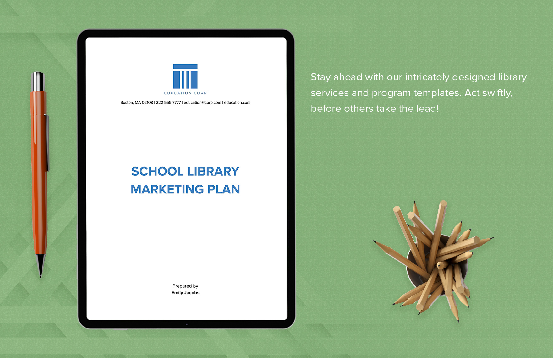 School Library Marketing Plan Template