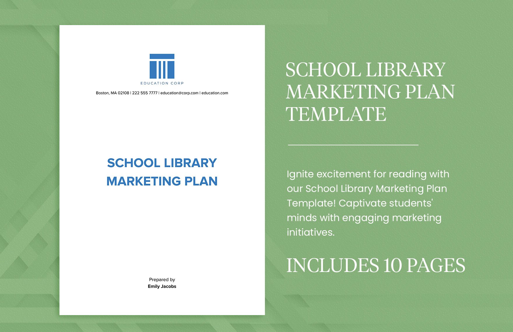 School Library Marketing Plan Template