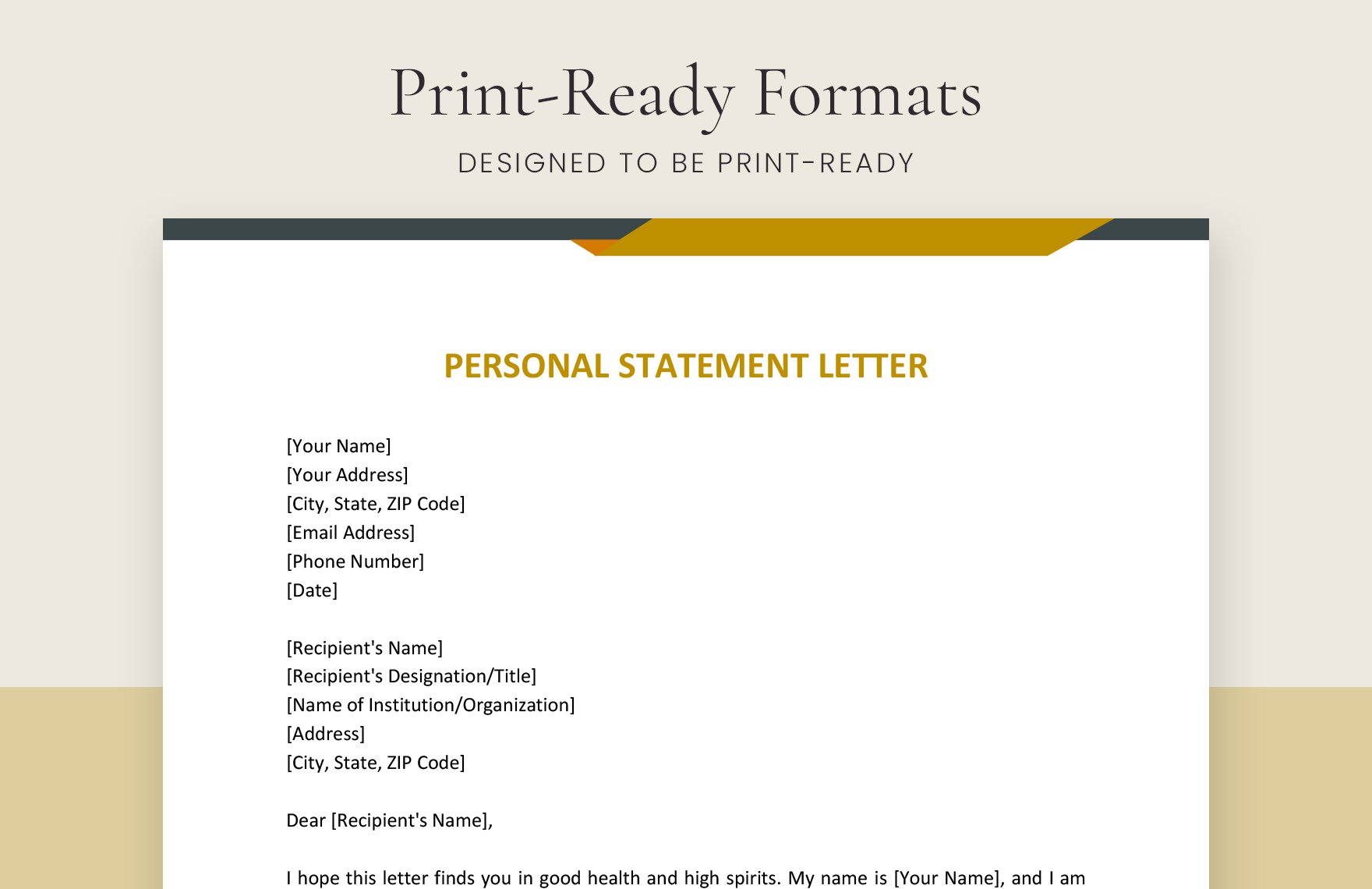 Personal Statement Letter