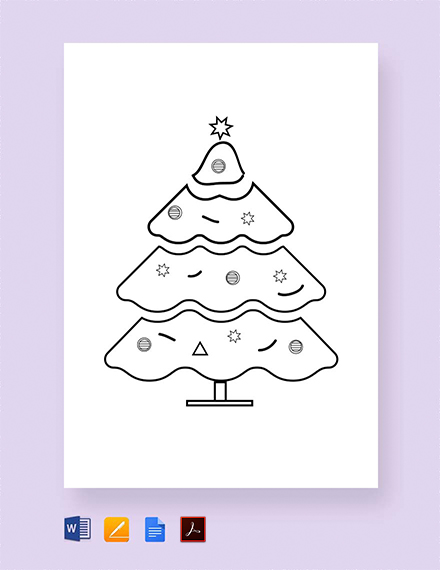 Free Decorated Christmas Tree Template