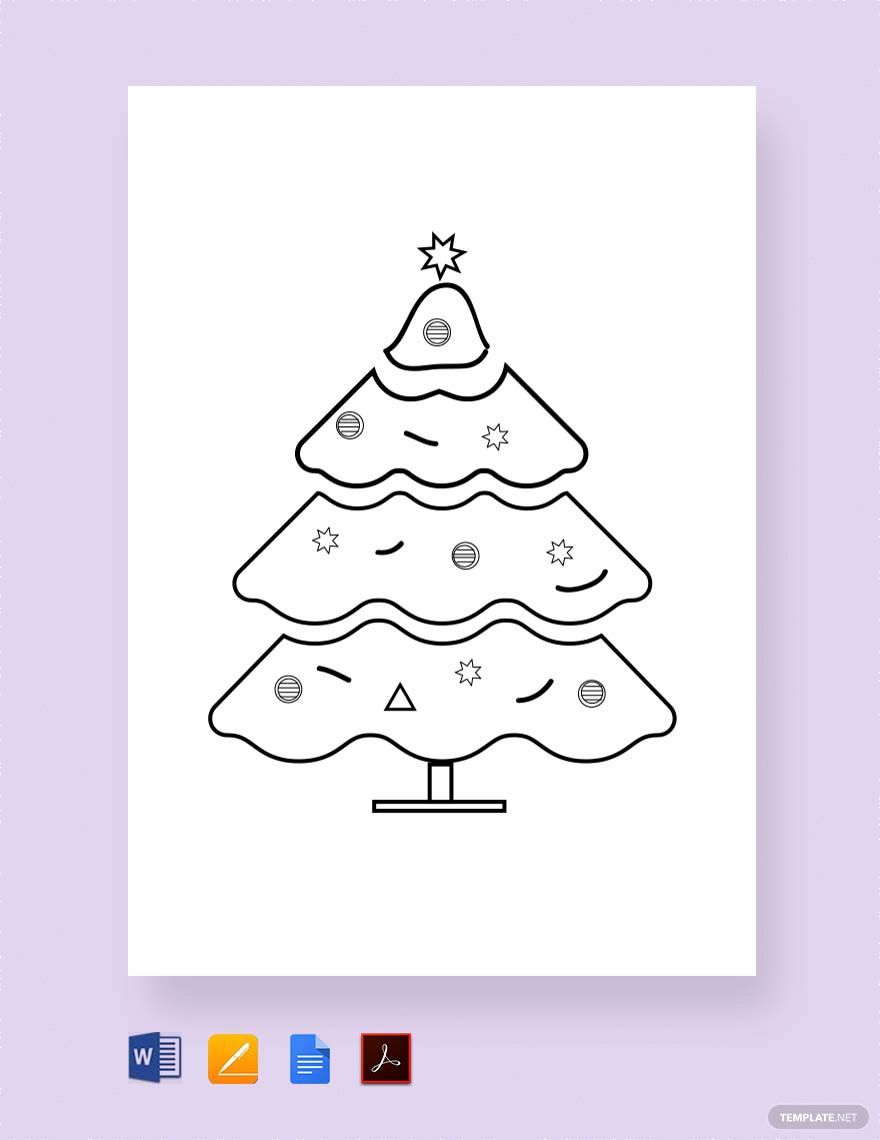 Decorated Christmas Tree Template