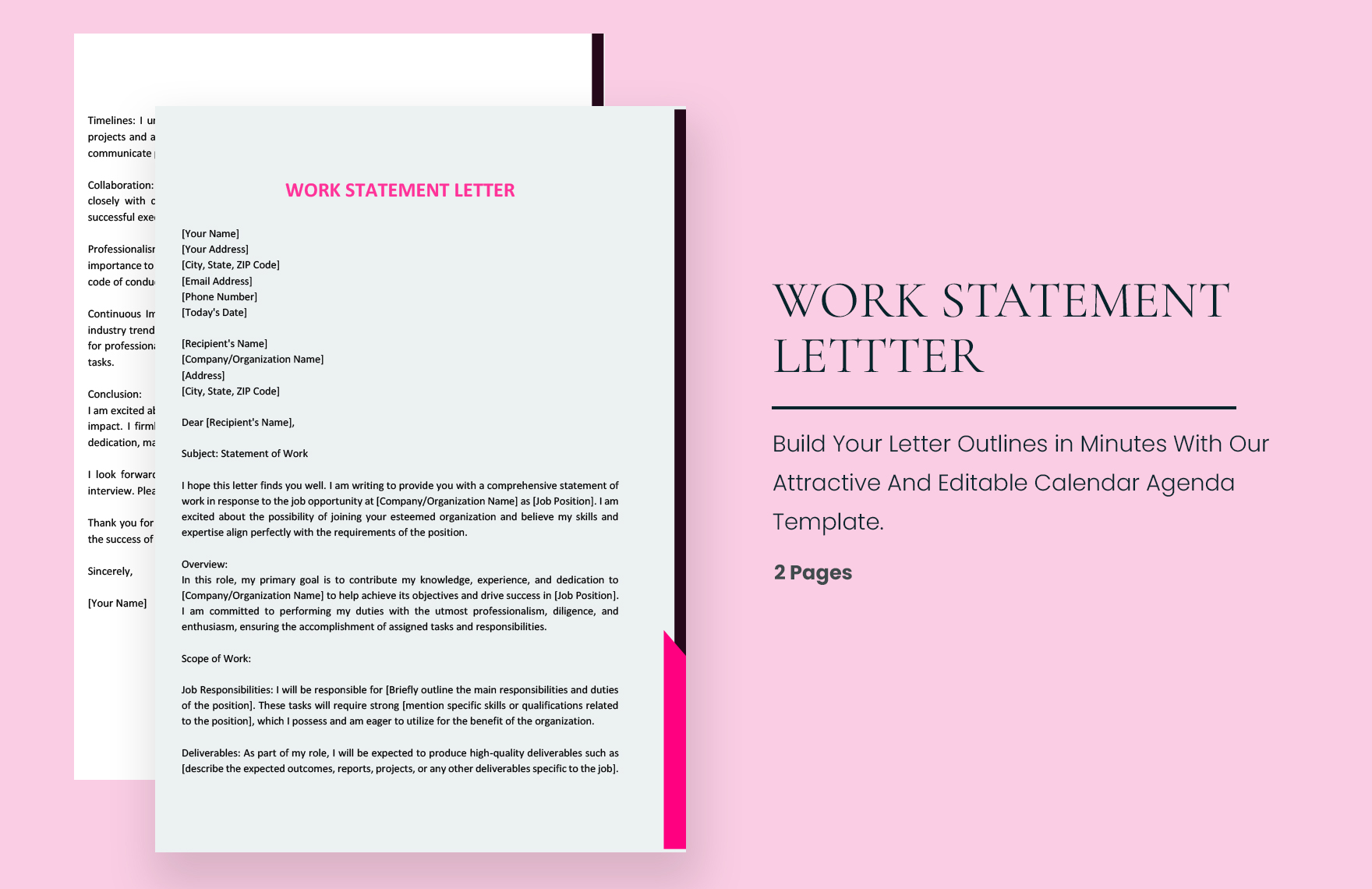 Work Statement Letter in Word, PDF, Google Docs, Pages - Download | Template.net