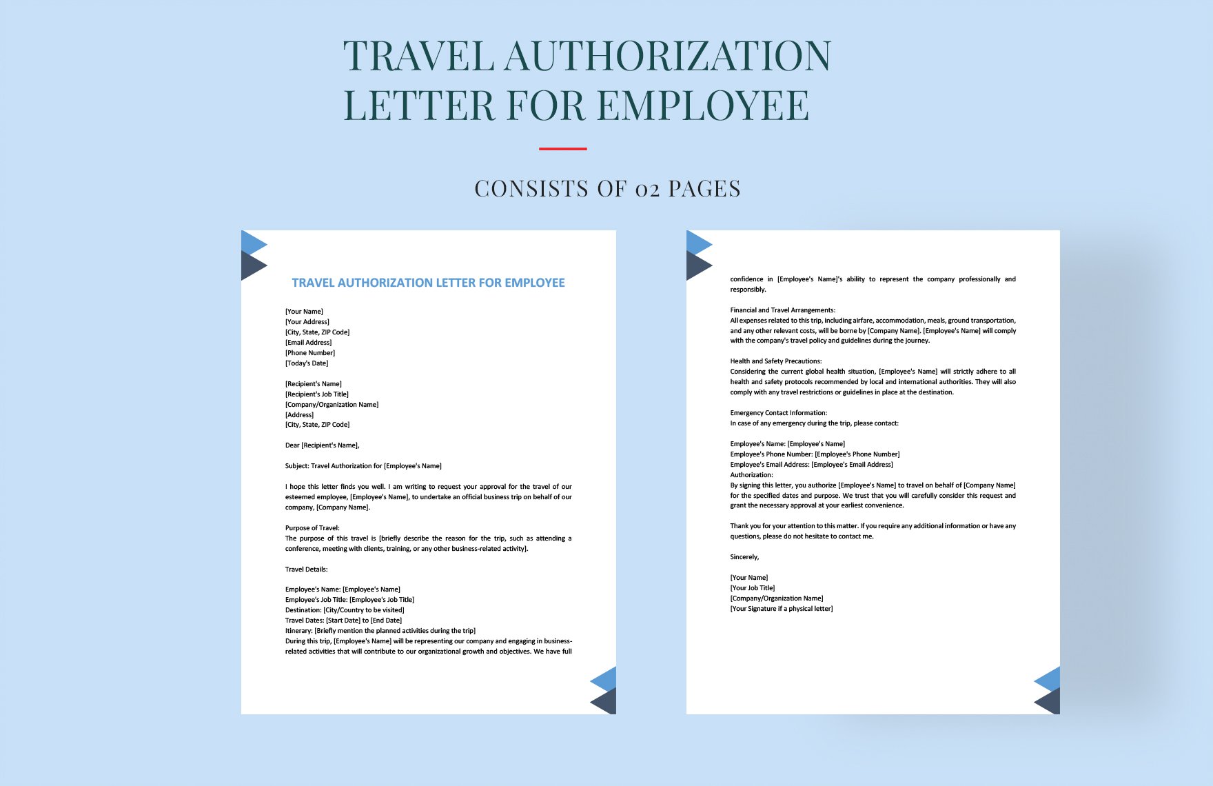 Travel Authorization Letter For Employee