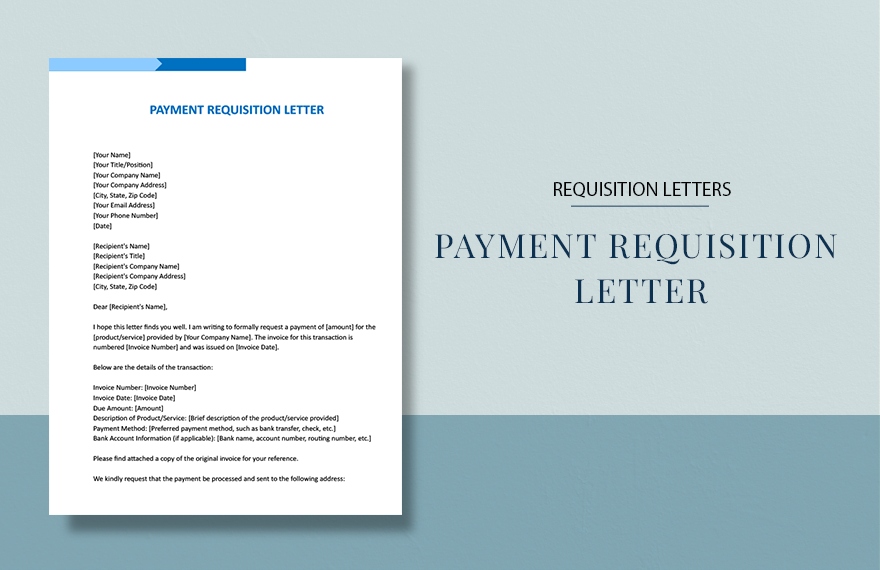 Payment Requisition Letter in Word, Google Docs, Apple Pages