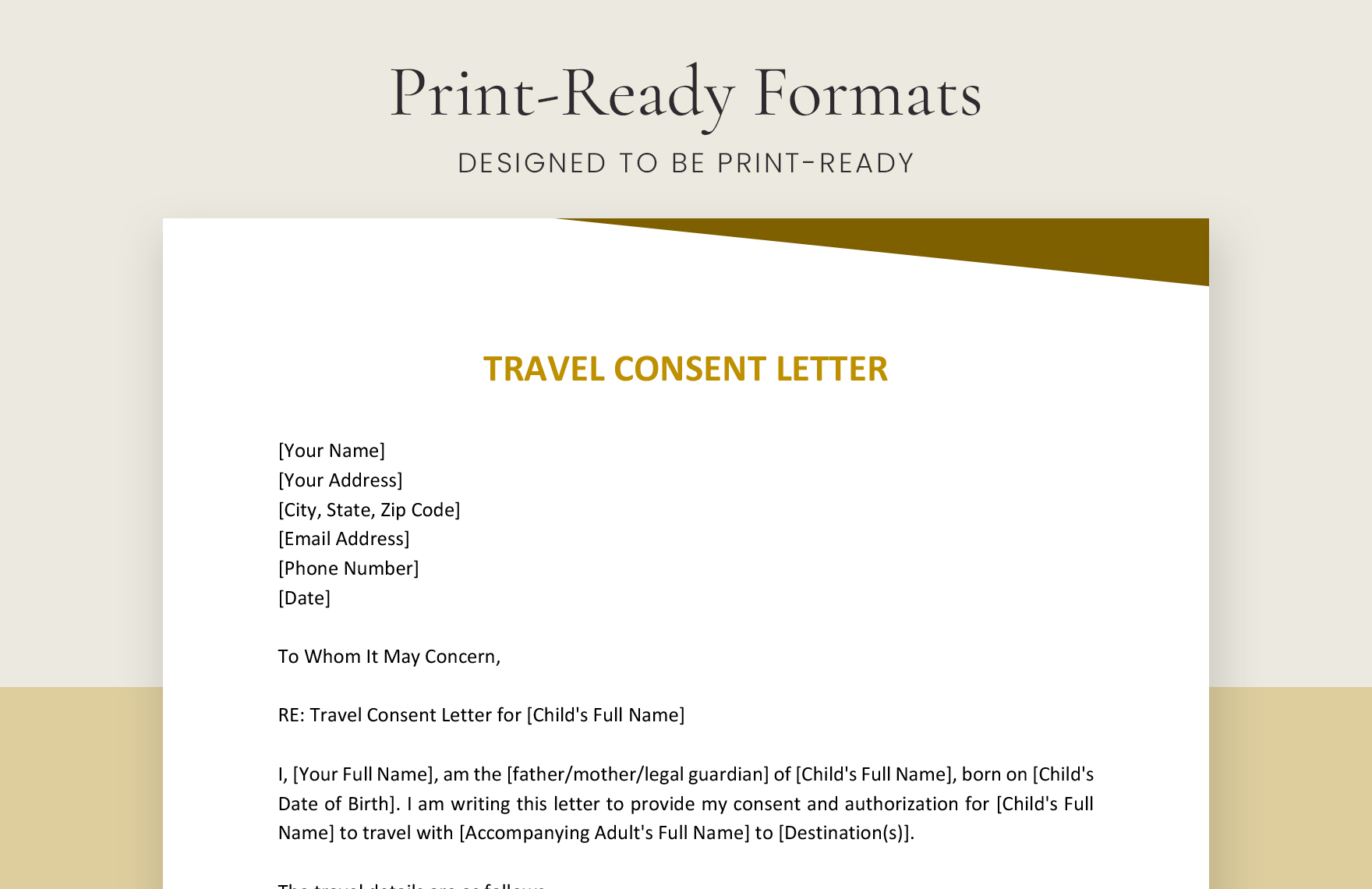 Travel Consent Letter