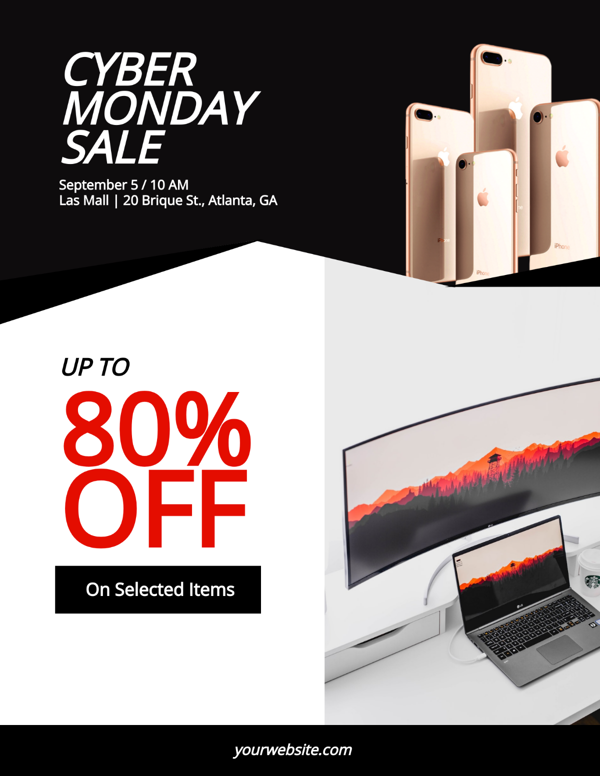 Printable Cyber Monday Discount Flyer Template