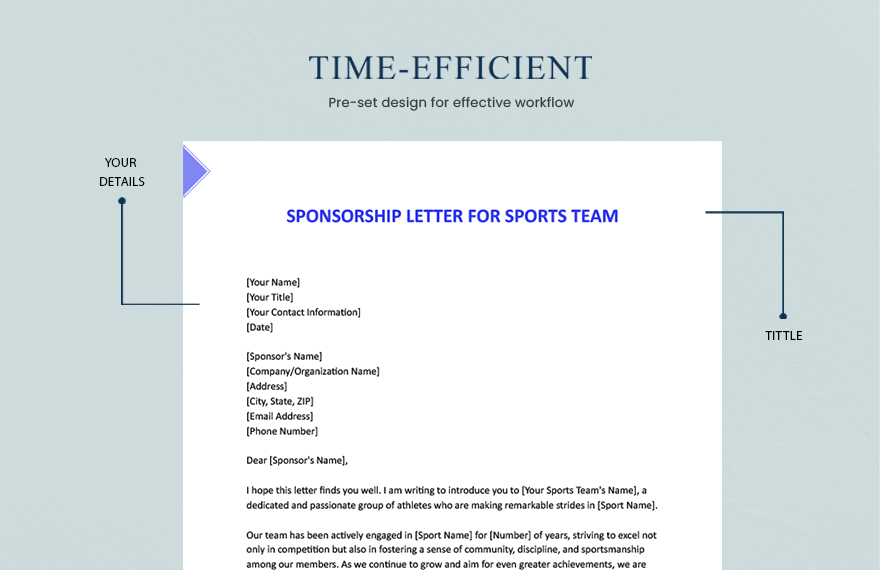 Sponsorship Letter For Sports Team