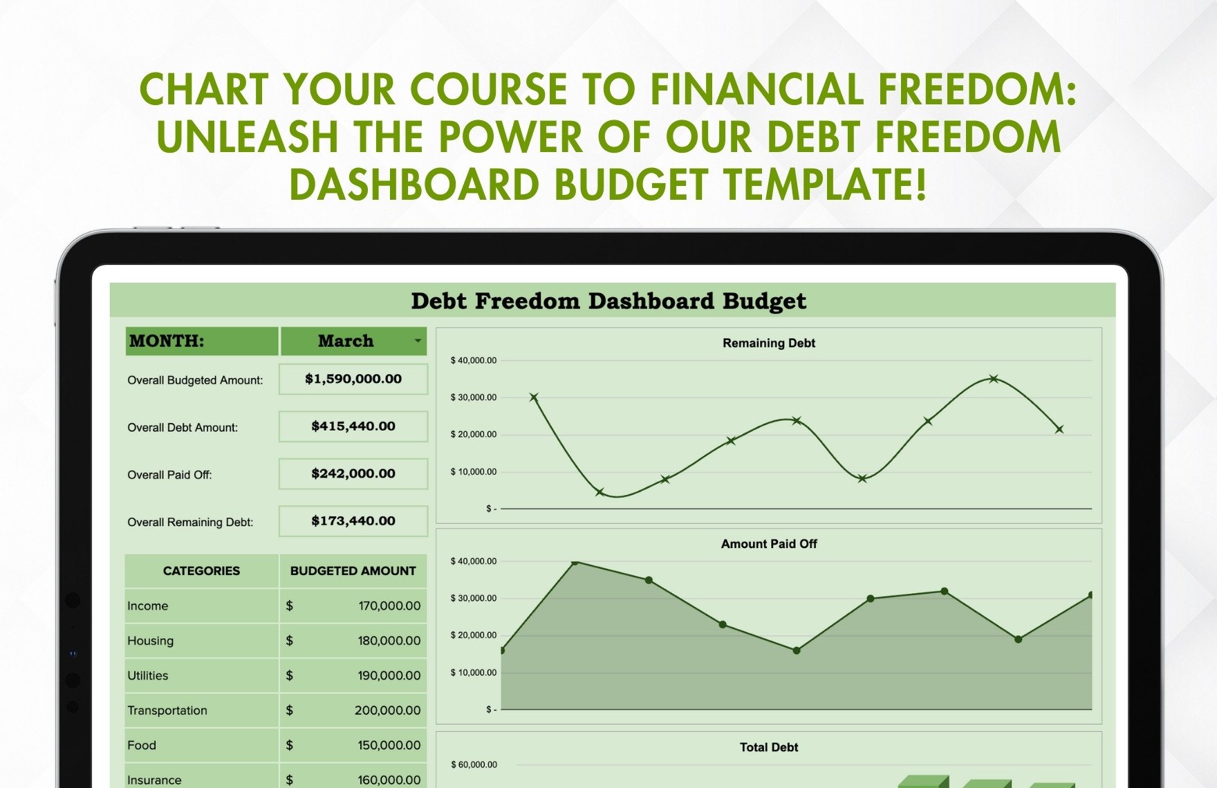 Debt Freedom Dashboard Budget Template