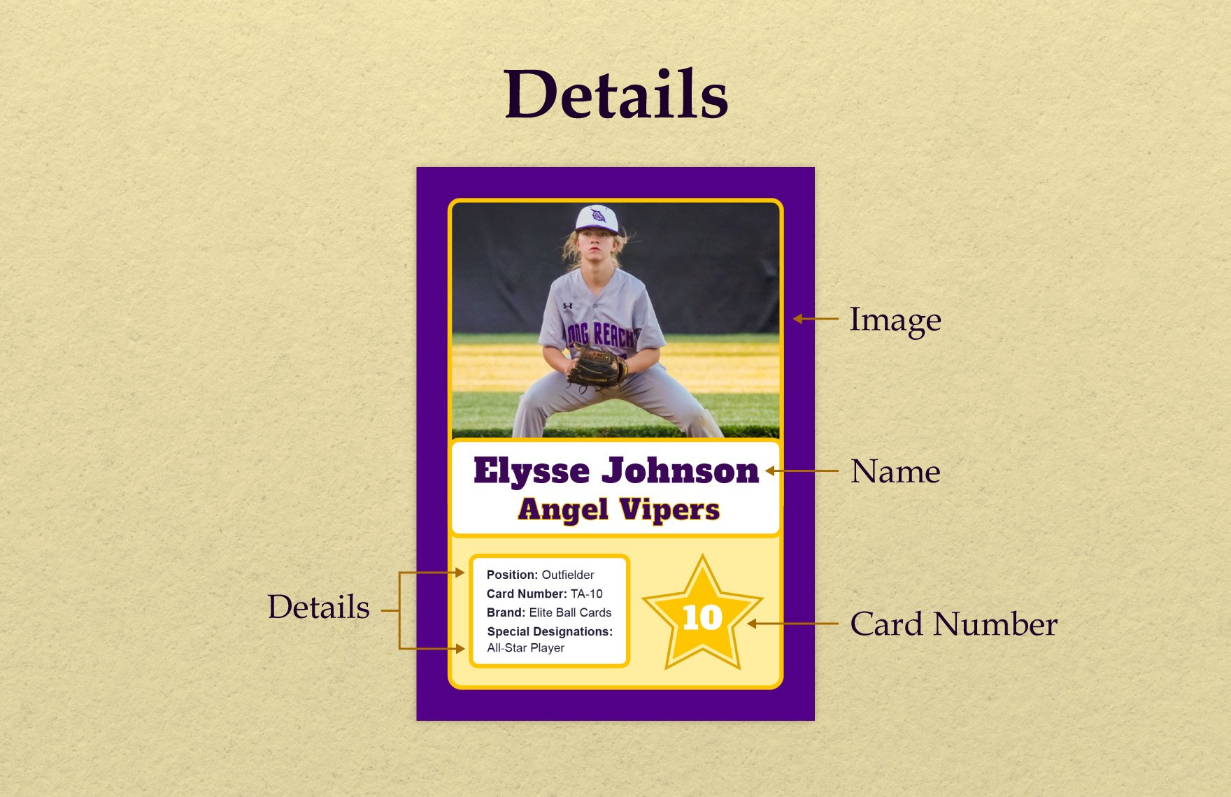 Custom Photo Baseball Card Design Template