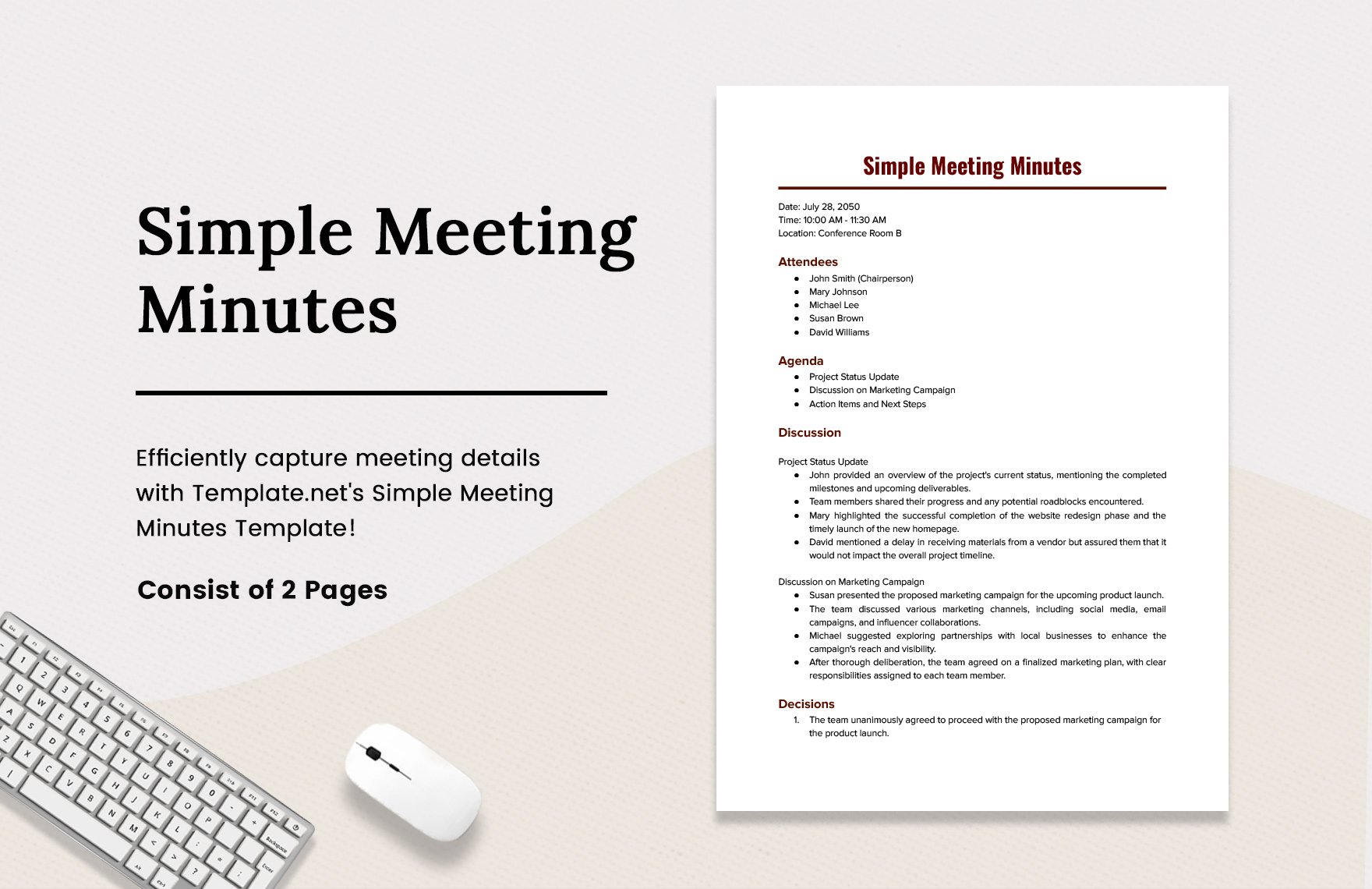 Free Simple Meeting Minutes