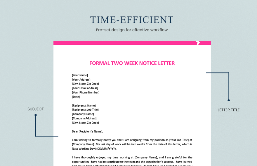 Formal Two Week Notice Letter