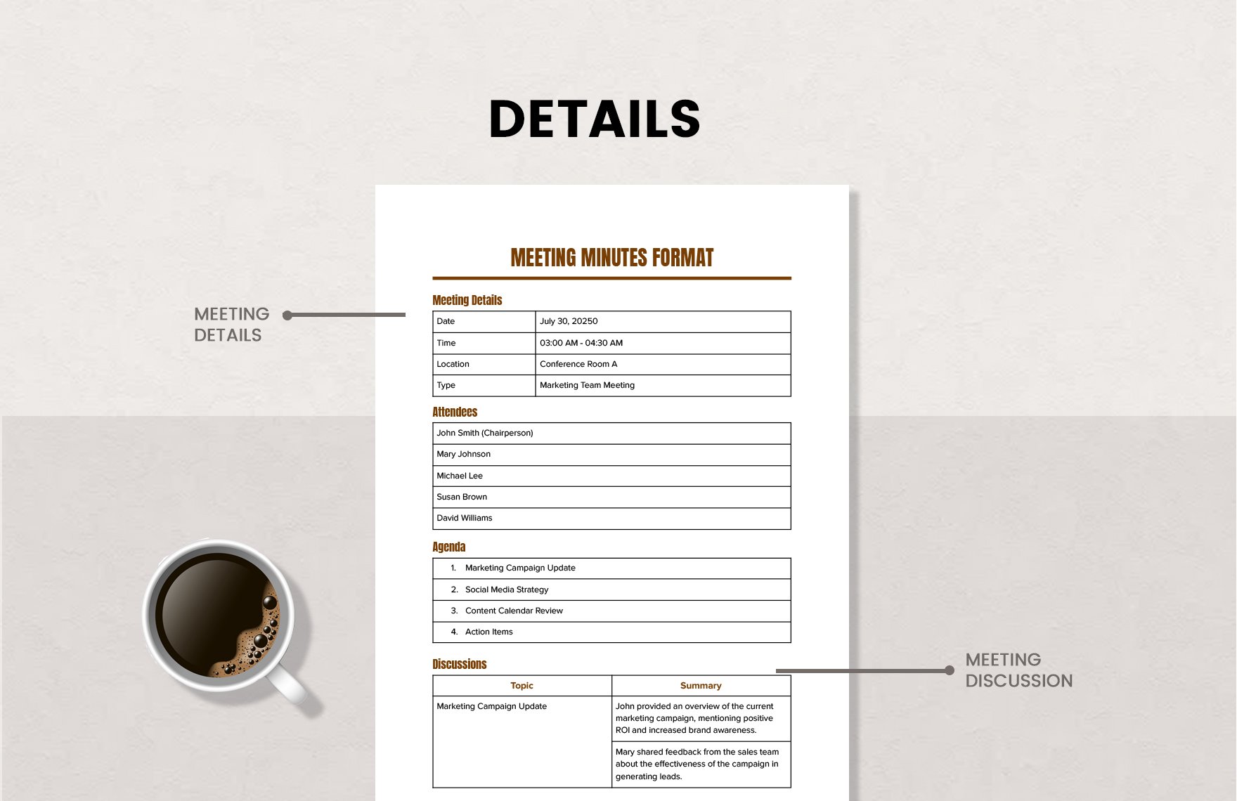 Meeting Minutes Format Template 