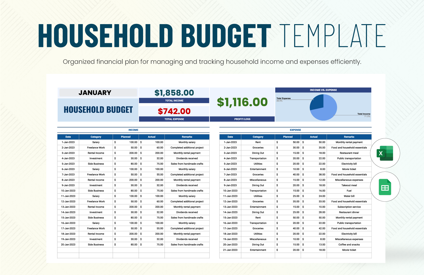 Editable Household Budget Templates In Excel To Download Editable Household Budget Templates In Excel To Download