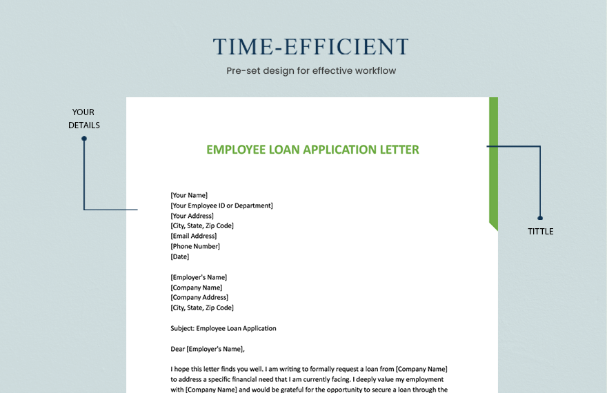 Employee Loan Application Letter