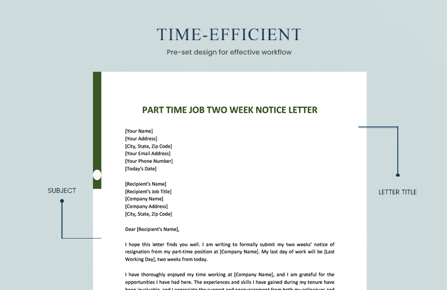 Part Time Job Two Weeks Notice Letter