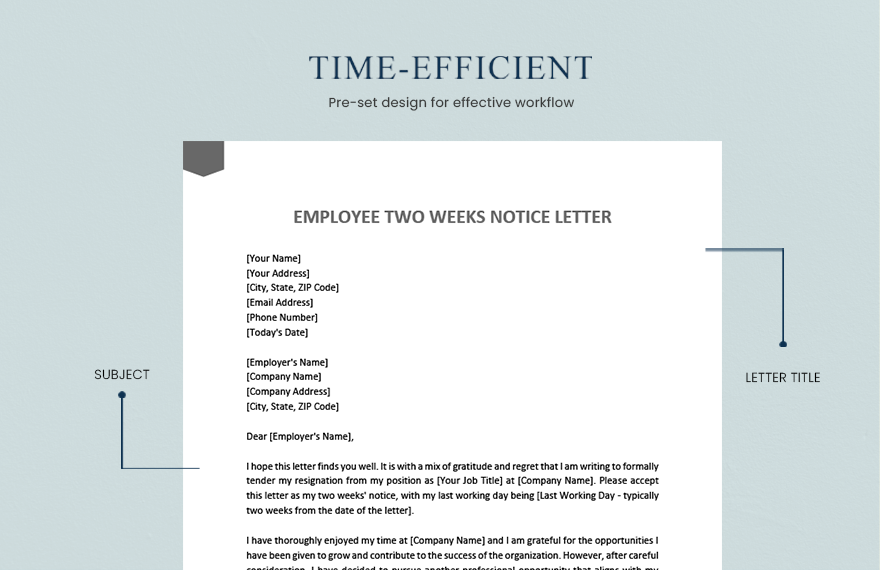 Employee Two Weeks Notice Letter