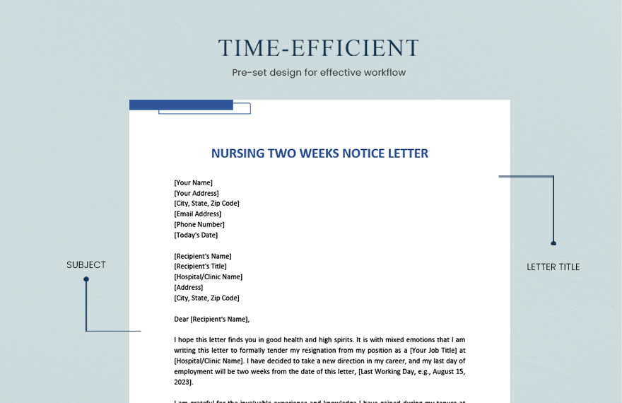 Nursing Two Weeks Notice Letter