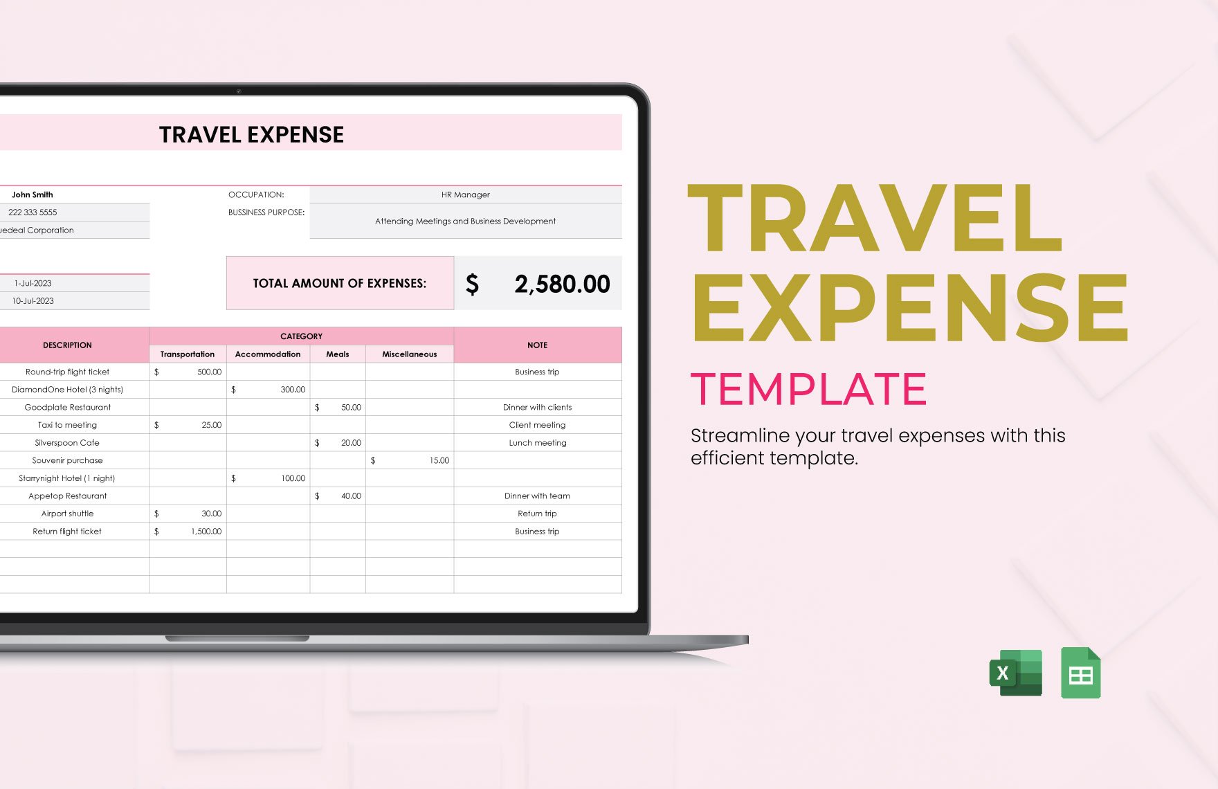 Travel Expense Template