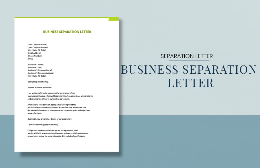 Free Business Separation Letter