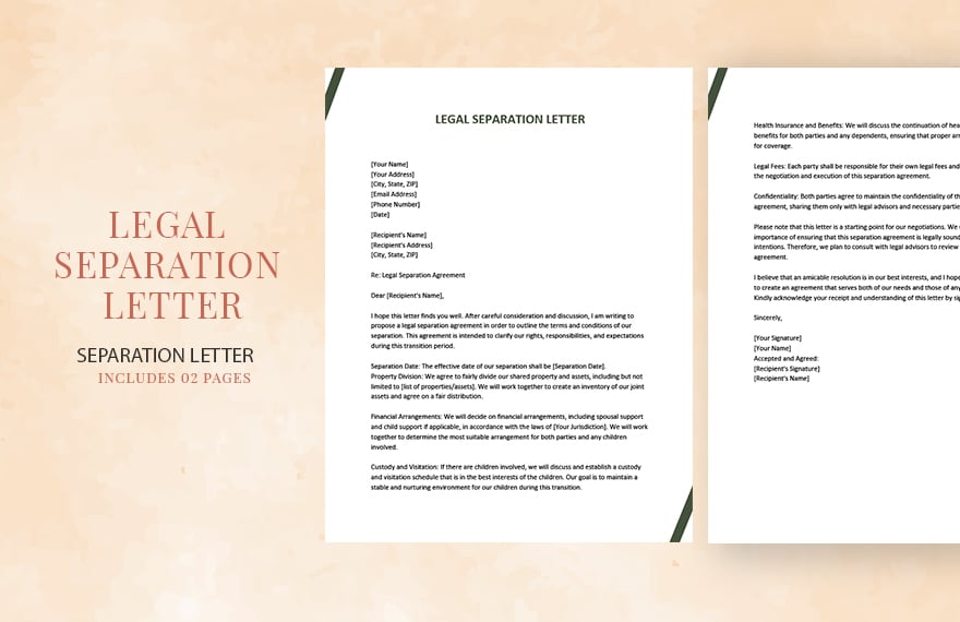 Legal Separation Letter in Word, Google Docs, Apple Pages